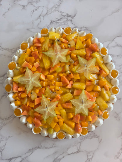 Tarte gourmande aux fruits exotiques