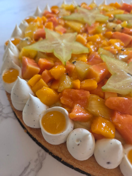 Tarte gourmande aux fruits exotiques